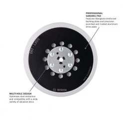 6 in. Soft Hook-and-Loop Multi-Hole Sanding Pad by Bosch -Bosch outlet store bosch backing pads rsm6044 c3 1000
