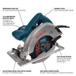 15 Amp 7-1/4 in. Corded Circular Saw with 24-Tooth Carbide Blade by Bosch -Bosch outlet store bosch circular saws cs5 40 1000