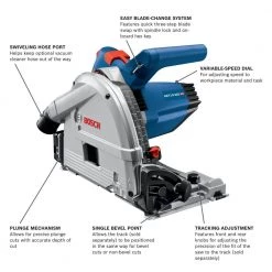 6-1/2 in. 13 Amp Corded Track Saw with Plunge Action and L-Boxx Carrying Case by Bosch -Bosch outlet store bosch circular saws gkt13 225l 40 1000
