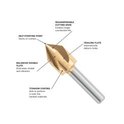 1/2 in. Titanium Countersink Drill Bit by Bosch -Bosch outlet store bosch countersink bits cst1 a0 1000