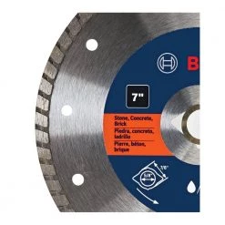 7 in. Premium General Purpose Turbo Diamond Circular Saw Blade for Concrete, Brick, and Stone by Bosch -Bosch outlet store bosch diamond blades db742c c3 1000