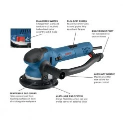 6 in. Electronic Variable Speed Barrel-Grip Random Orbit Sander with Turbo Mode by Bosch -Bosch outlet store bosch disc sanders get75 6n 40 1000