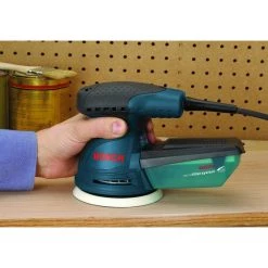 2.5 Amp 5 in Corded Single Speed Palm Random Orbital Sander/Polisher by Bosch -Bosch outlet store bosch disc sanders ros10 a0 1000