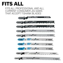 4 in. 10 TPI High Carbon Steel T-Shank Jig Saw Blade for Cutting Wood (5-Pack) by Bosch -Bosch outlet store bosch jigsaw blade t101b 66 1000