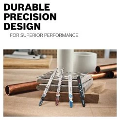 12 Teeth Bi-Metal T-Shank Jig Saw Blade Set for Cutting Medium-Thin Metals (3-Pack) by Bosch -Bosch outlet store bosch jigsaw blade t121bf3 76 1000