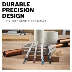 Multi-Purpose Steel T-Shank Jig Saw Blade Set for Cutting Wood and Metal (5-Pack) by Bosch -Bosch outlet store bosch jigsaw blade t501 76 1000