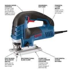7 Amp Corded Variable Speed Top-Handle Jig Saw Kit with Carrying Case by Bosch -Bosch outlet store bosch jigsaws js470e c3 1000