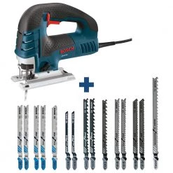7 Amp Corded Variable Speed Top-Handle Jig Saw Kit with Case and Bonus T-Shank Jig Saw Blades (15-Pack) by Bosch -Bosch outlet store bosch jigsaws js470e t15rc 66 1000