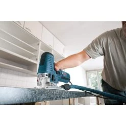 7.2 Amp Corded Variable Speed Barrel-Grip Jig Saw Kit with Assorted Blades and Carrying Case by Bosch -Bosch outlet store bosch jigsaws js572ebk 1f 1000