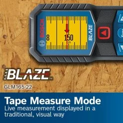 BLAZE 165 ft. Laser Distance Tape Measuring Tool with Color Screen and Measurement Rounding Functionality by Bosch -Bosch outlet store bosch laser distance measurer glm165 22 44 1000