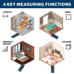 BLAZE 165 ft. Laser Distance Tape Measuring Tool with Color Screen and Measurement Rounding Functionality by Bosch -Bosch outlet store bosch laser distance measurer glm165 22 66 1000