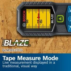 BLAZE 165 ft. Green Laser Distance Tape Measuring Tool with Bluetooth, Haptic Feedback, and Measurement Rounding by Bosch -Bosch outlet store bosch laser distance measurer glm165 27cg 76 1000