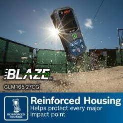 BLAZE 165 ft. Green Laser Distance Tape Measuring Tool with Bluetooth, Haptic Feedback, and Measurement Rounding by Bosch -Bosch outlet store bosch laser distance measurer glm165 27cg c3 1000
