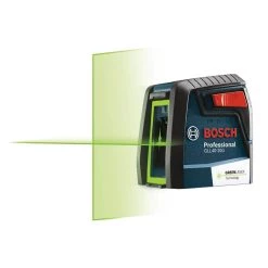 40 ft. Green Cross Line Laser Level Self Leveling with VisiMax Technology, 360 Degree Mounting Device and Carrying Pouch by Bosch