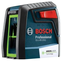 40 ft. Green Cross Line Laser Level Self Leveling with VisiMax Technology, 360 Degree Mounting Device and Carrying Pouch by Bosch -Bosch outlet store bosch laser level gll 40 20 g 66 1000