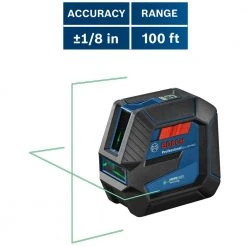 Reconditioned 100 ft. Green Self-Leveling Cross-Line Laser Level by Bosch -Bosch outlet store bosch laser level gll100 40g rt 77 1000