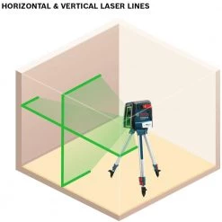 40 ft. Green Cross Line Self Leveling Laser with 360-Degree Mounting Device Plus Compact Tripod with Extendable Height by Bosch -Bosch outlet store bosch laser level gll40 20g bt150 1f 1000