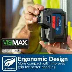 125 ft. Green 5-Point Self-Leveling Laser with VisiMax Technology, Integrated MultiPurpose Mount, and Hard Carrying Case by Bosch -Bosch outlet store bosch laser level gpl100 50g 44 1000