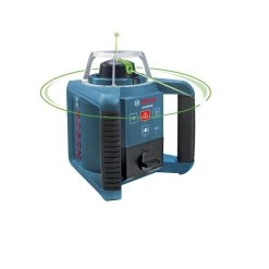 1000 ft. Horizontal/Vertical Rotary Laser Level Self Leveling Complete Kit with Bright Green Beams & Hard Carrying Case by Bosch