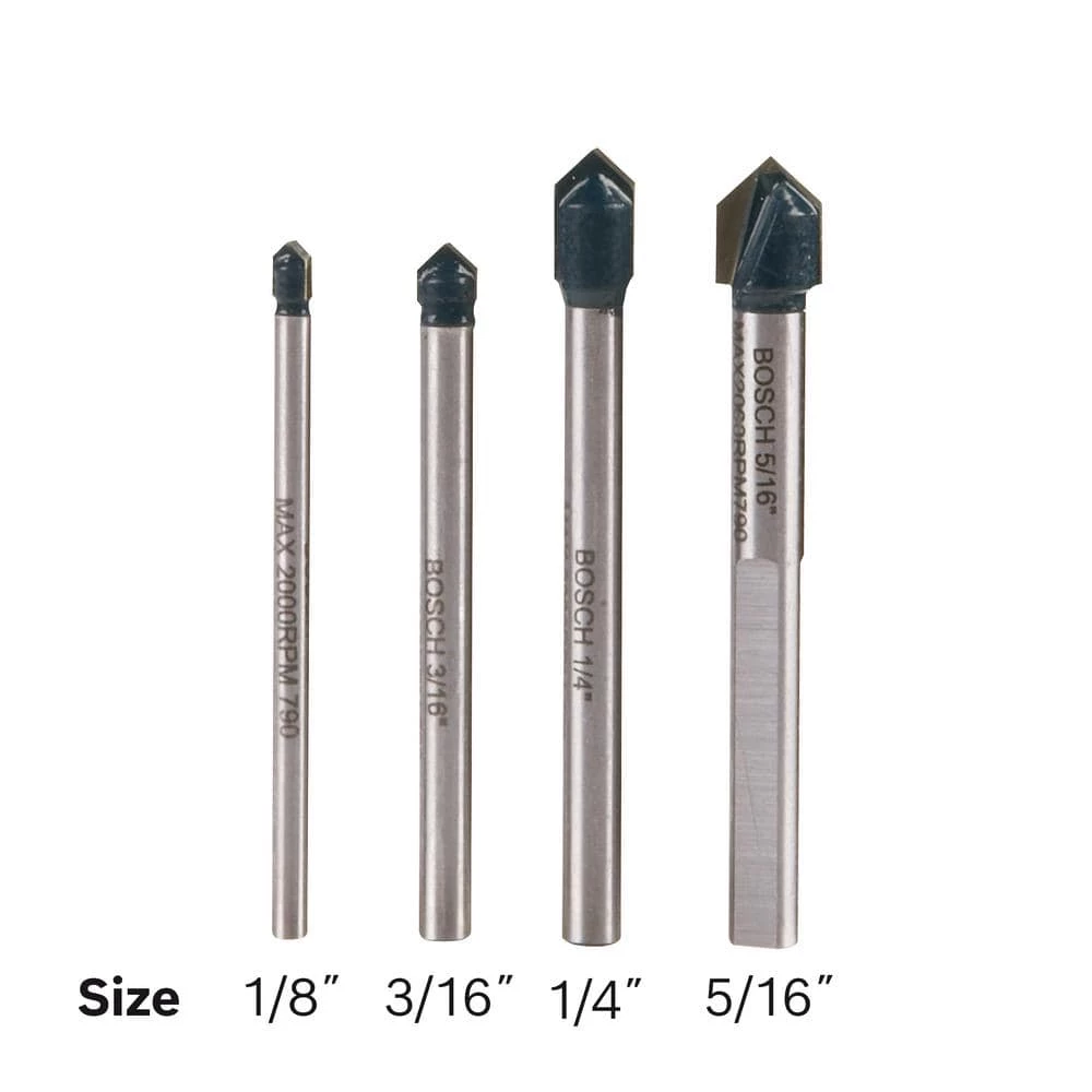 Glass and Tile Carbide Tipped Drill Bit Set (4-Piece) by Bosch 4 Glass and Tile Carbide Tipped Drill Bit Set (4-Piece) by Bosch - Image 4
