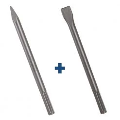 12 in. Hammer Steel SDS-Max Bull Point Plus 1 in. x 12 in. Hammer Steel SDS-Max Flat Chisel by Bosch