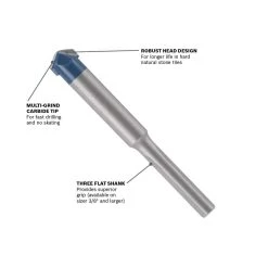 1/4 in. Carbide Tipped Drill Bit for Drilling Natural Stone, Granite, Slate, Ceramic and Glass Tiles by Bosch -Bosch outlet store bosch masonry drill bits ns300 c3 1000