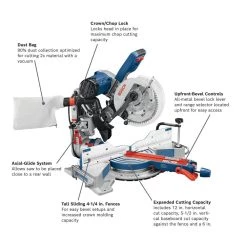 15 Amp Corded 10 in. Dual-Bevel Sliding Glide Miter Saw with 60-Tooth Carbide Saw Blade by Bosch -Bosch outlet store bosch miter saws cm10gd c3 1000