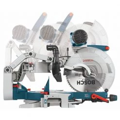 15 Amp 12 in. Corded Dual-Bevel Sliding Glide Miter Saw with 60 Tooth Saw Blade and Bonus 32-1/2 in. Portable Stand by Bosch -Bosch outlet store bosch miter saws gcm12sd gta3800 1d 1000