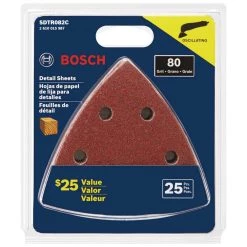 3-1/2 in. x 3-1/2 in. 80-Grit Coarse Oscillating Tool Sanding Sheet (25-Pack) by Bosch 5 3-1/2 in. x 3-1/2 in. 80-Grit Coarse Oscillating Tool Sanding Sheet (25-Pack) by Bosch -Bosch outlet store bosch power sander accessories sdtr082c c3 1000