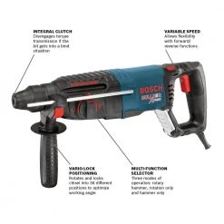 Bulldog Xtreme 8 Amp 1 in. Corded Variable Speed SDS-Plus Concrete Rotary Hammer Drill with Free 4-1/2 in. Angle Grinder by Bosch -Bosch outlet store bosch rotary hammers 11255vsrgws8 45 44 1000
