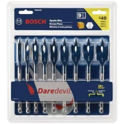 Daredevil High Carbon Steel Standard Spade Bit Set (9-Piece) by Bosch -Bosch outlet store bosch spade drill bits dsb5009 a0 1000