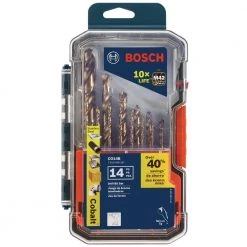 Cobalt M42 Twist Drill Bit Set with Case (14-Piece) by Bosch 9 Cobalt M42 Twist Drill Bit Set with Case (14-Piece) by Bosch -Bosch outlet store bosch twist drill bits co14b 1f 1000