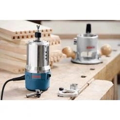 12 Amp 2-1/4 HP Plunge and Fixed Base Corded Router Kit with Bonus Guide, Dust Extraction Hood and Adapter by Bosch -Bosch outlet store bosch wood routers 1617evspkra1054 1f 1000