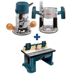 12 Amp 2-1/4 HP Variable Speed Plunge and Fixed Base Corded Router Kit with Bonus 15 Amp Corded Benchtop Router Table by Bosch